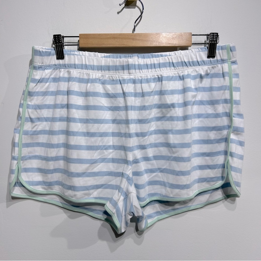Striped Blue and White Pajama Shorts